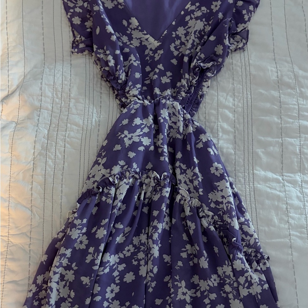 Dynamite Purple Floral Midi Dress